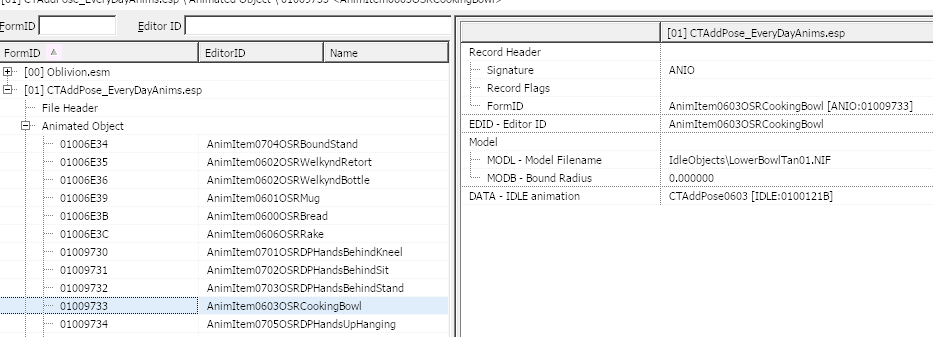 Assinging .kf files to animations with Tes4Edit